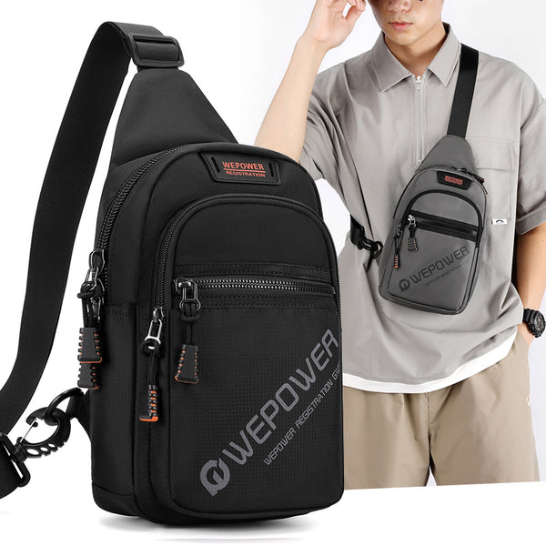 WEPOWER New Casual Business Korean Edition Lightweight Men's Breast Bag One Shoulder Chest Travel Sports Crossbody Backpack