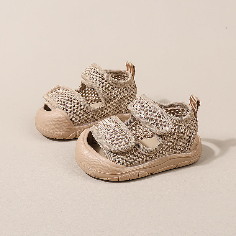 Baby sandals summer girls mesh breathable mesh shoes boys new indoor girls non-slip soft bottom baby shoes