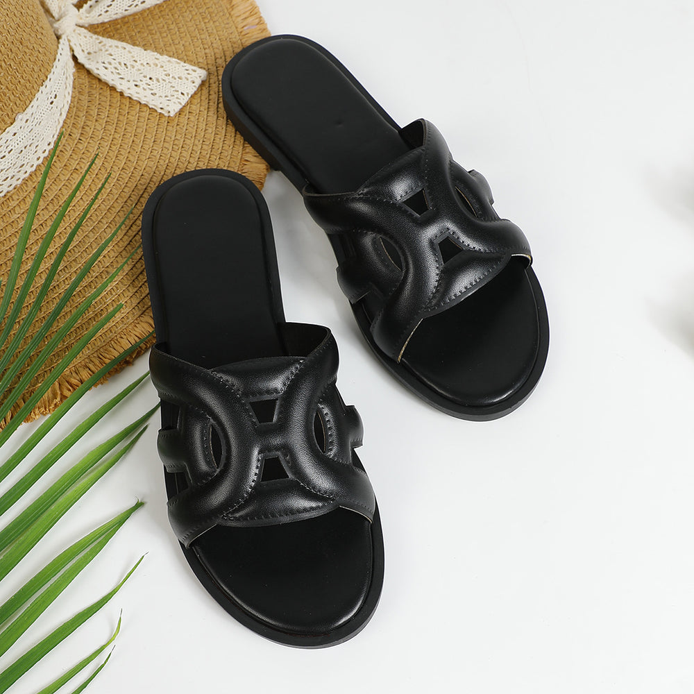 Summer slippers women's internet celebrity new korean style casual non-slipeasiest for match flats one-line slippers fashion sandals women's outwear