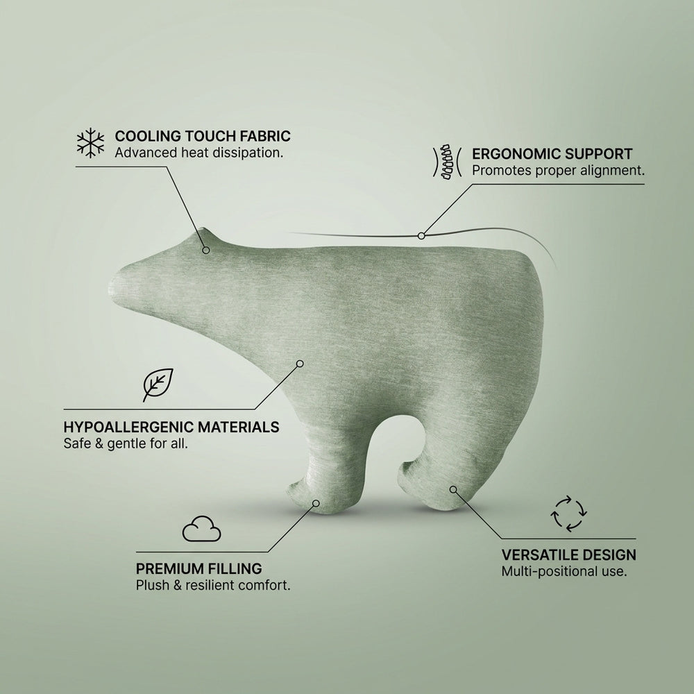 polar bear cold-sensing fabric pillow polar bear doll cartoon cute bear pillow baby hair-styling pillow core