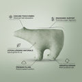 polar bear cold-sensing fabric pillow polar bear doll cartoon cute bear pillow baby hair-styling pillow core
