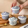 Creative ceramic underglaze dessert stew pot bird's nest tonic steamed egg bowl hotel restaurant high-looking small stew pot with lid