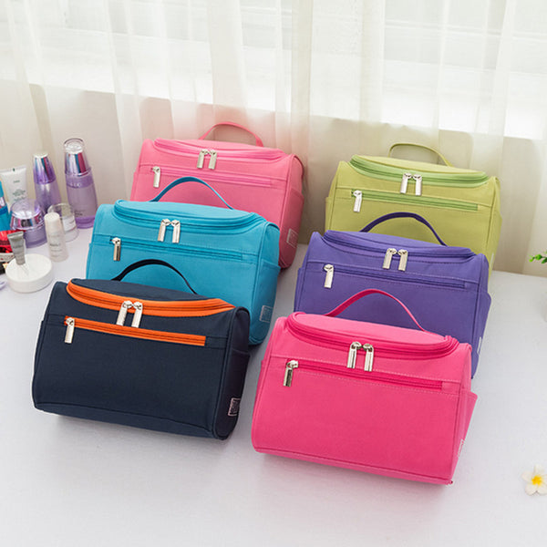 New Korean version solid color hook-type portable cosmetic bag, cosmetic storage bag, toilet bag factory wholesale customization