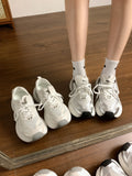Dad shoes women's 2026new arrivalsummer thin breathable mesh women's shoes thick sole silver fried street sports casual shoes