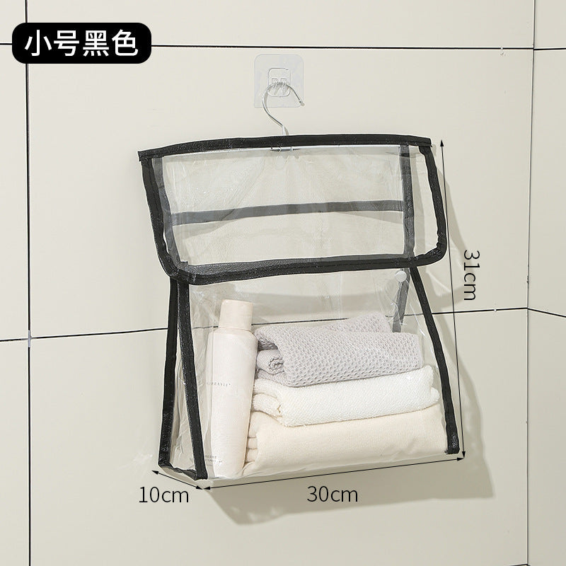 Bathroom clothes storage handy gadget bath clothes waterproof bedroom dormitory storage hanging bag fabric wall hanging storage bag