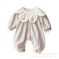 Baby spring & fall long-sleeve romper - princess style, cute & adorable one-piece bodysuit for newborn girls - lightweight snap-crotch outfit
