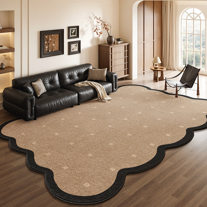 Vintage-inspired area rug for living room, new thickened retro irregular shaped bedroom sofa mat, waterproof, washable, and wipeable