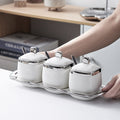 Seasoning box kitchen for homenordicaccessible luxury ceramic seasoning jar seasoning jar salt msg jar good-looking combination suit