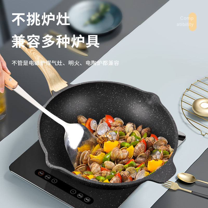 Medical stone non-stick frying pan for home steak cooking pot induction cooker neutral multifunctional oil-free cooking pot