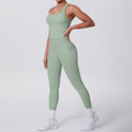 Naked-feel, form-fitting yoga set featuring a racerback design, high-waisted leggings with butt-lifting effect, and pockets. perfect for outdoor activities, casual wear, running, and gym workouts