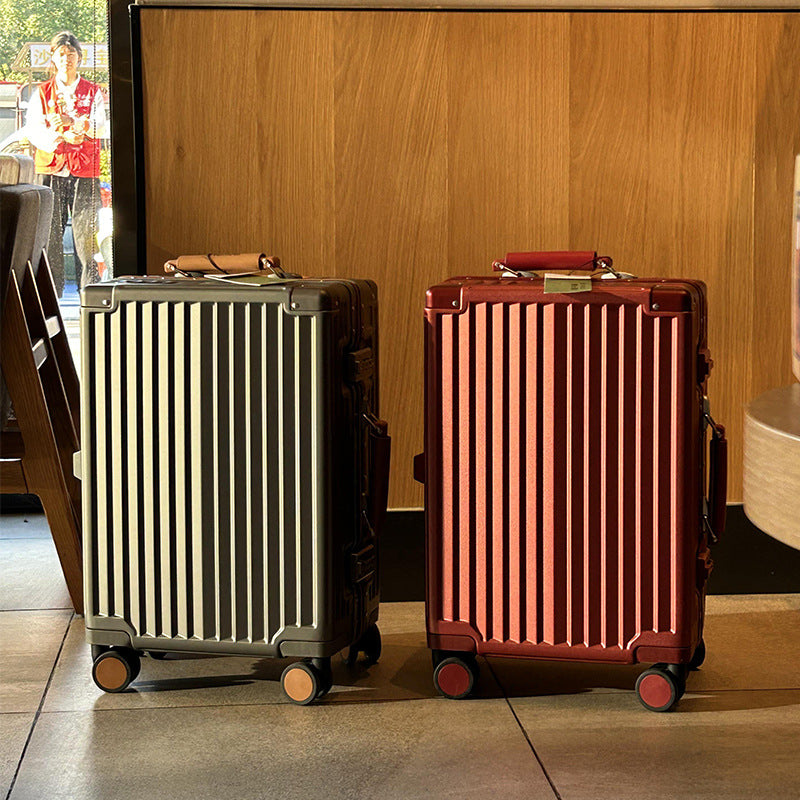 New suitcase 24 inch anti-drop 20 inch small boarding case aluminum frame trolley case leather case password case travel bag