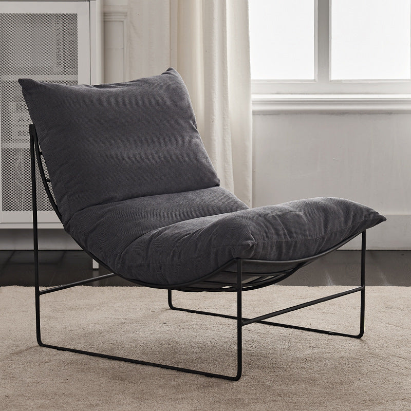 Factory direct living room iron sofa chair bedroom fabric lazy sofa balcony single casual chair popular lounge chair