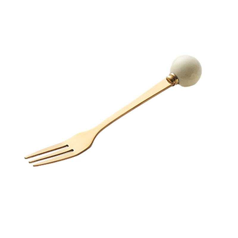 Cream style capybara ceramic fruit fork suit afternoon tea fruit fork spoon restaurant cafe fork spoon wholesale
