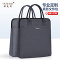 Vertical oxford cloth briefcase - large capacity document bag, customizable with printing, hand-carry gift, conference organizer, office & business bag