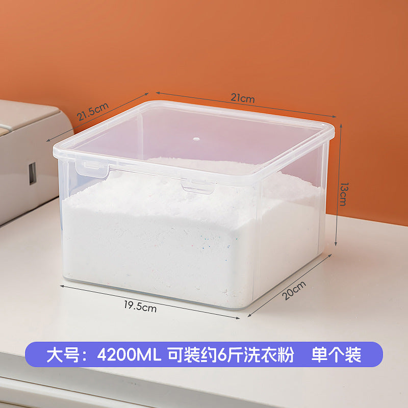 Laundry powder storage box Household laundry ball clothespin storage box Plastic flip cover Laundry bead storage box with measuring cup