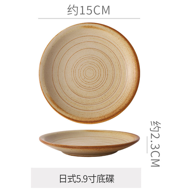 Creative trumpet shape clay coffee cup latte latte cup japanese style chinese ancient style plate plate for home mug