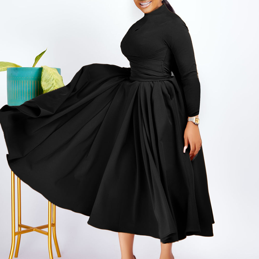 D3252 independent station export women's clothing new arrivalfashionelegant pleated african large size large skirt exportdress