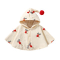 Baby cloak autumn and winterk-style cartoon christmas elk fleece-linedheattechthickenedoutwearkids cape cloak style
