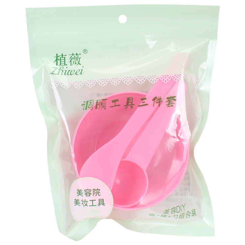 Zhiwei beauty salon spa tools three-piece set mask bowl stick spoon suit 10g measuring spoon plastic bowl stirring stick