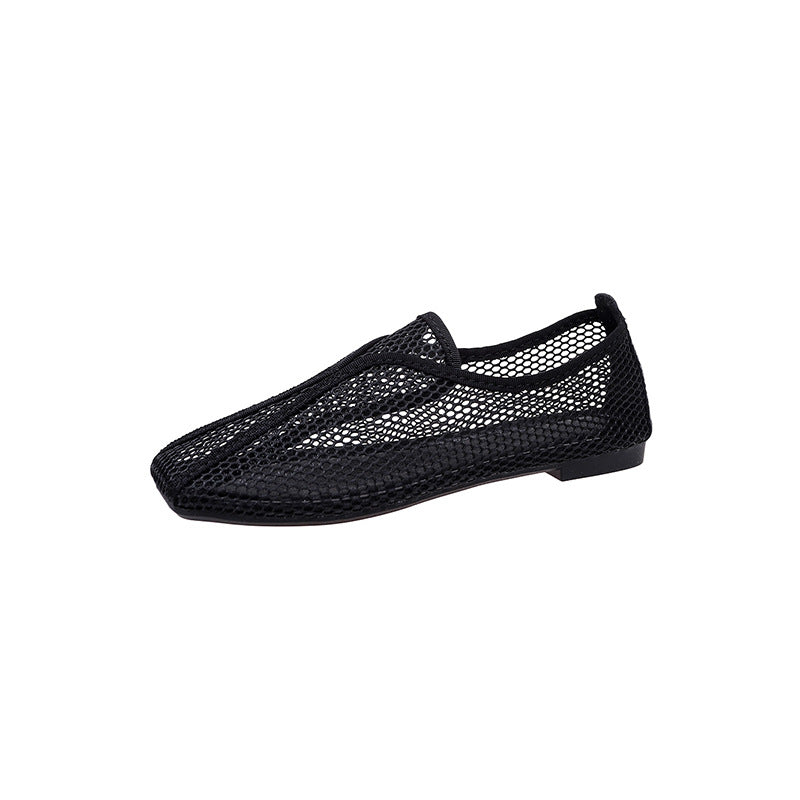 Plus size women's casual flats for cross-border e-commerce: new 2026 summer collection - breathable mesh, lightweight, outdoor wear, casual sandals - in stock