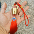 A bucket of gold car pendant retro brass car hanging lion painted car rearview mirror high-end car interior decoration pendant