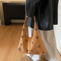 new arrivalcut out frosted bag women's niche style design casual shoulder bag retro large capacity tote bag for women
