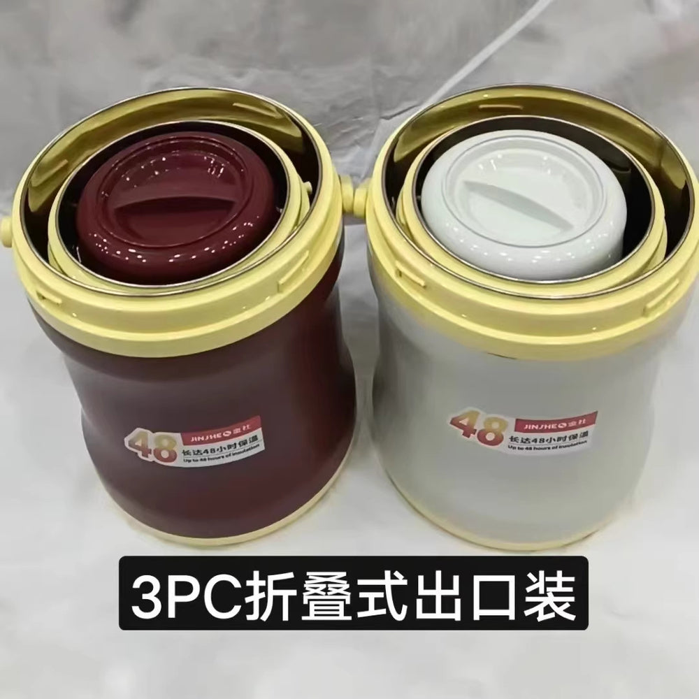 3pcs new food warmer export cross-border export hot-selling thermal pot 3-piece set 3l 6.5l12l
