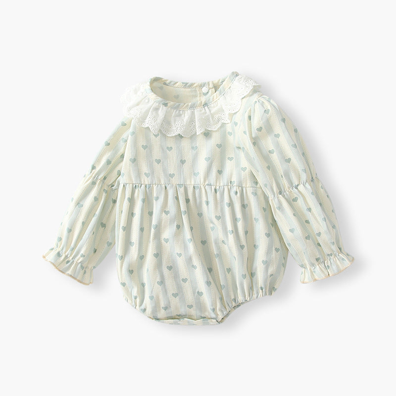 Infant and toddler autumn clothing, class a bodysuits, newborn long-sleeved rompers, baby girl outdoor crawling suits for spring and autumn
