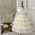 【custom wholesale】girls' dress  winter formal dress stylish girl's fleece-lined vest dress mesh tutu skirt