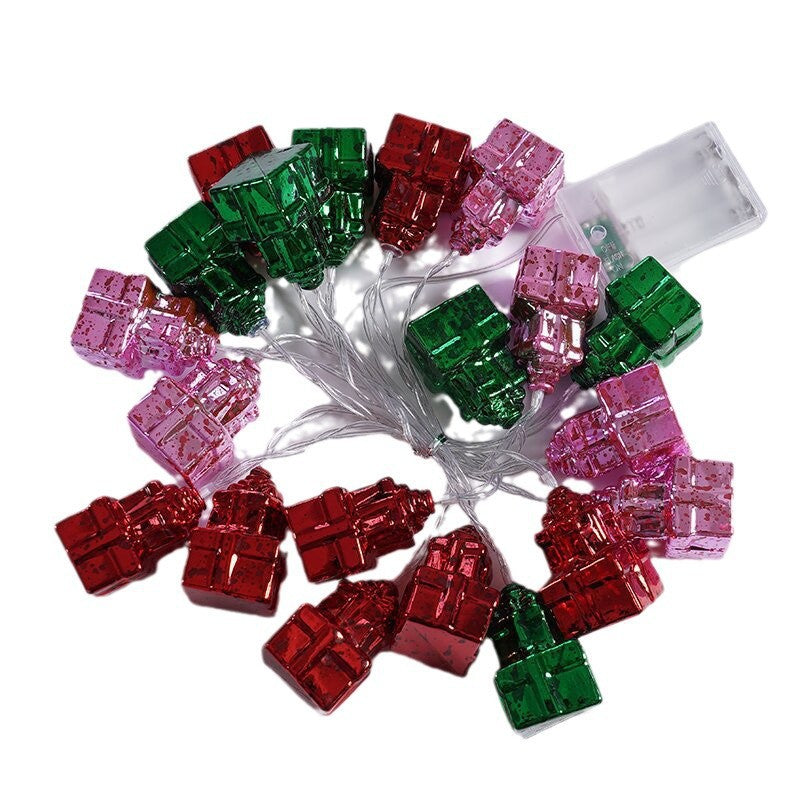 Cross-border new LED Christmas ball gift box five-star series small lights Christmas tree pendant girl heart arrangement