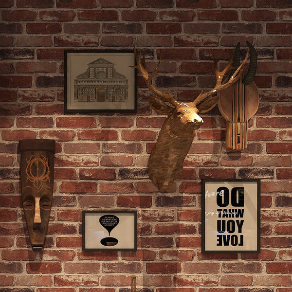 Retro red brick blue brick nostalgic pvc waterproof wallpaper restaurant clothing store hotel living room bedroom background wall wallpaper