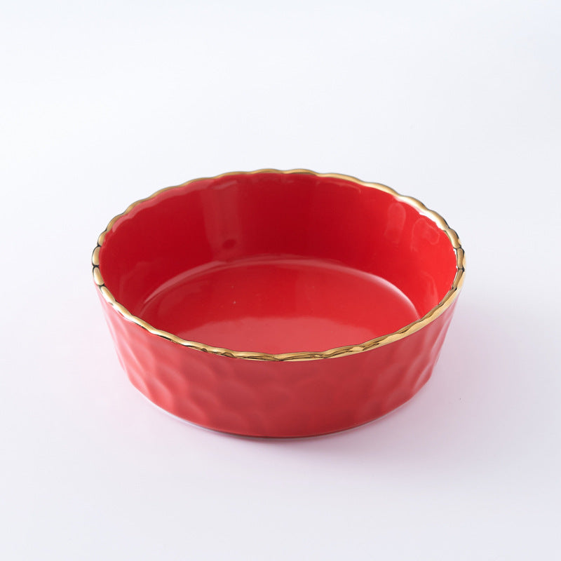 Nordic style ceramic bowl - perfect for fruit, desserts, salads, pasta, and breakfast. features a delicate lace design