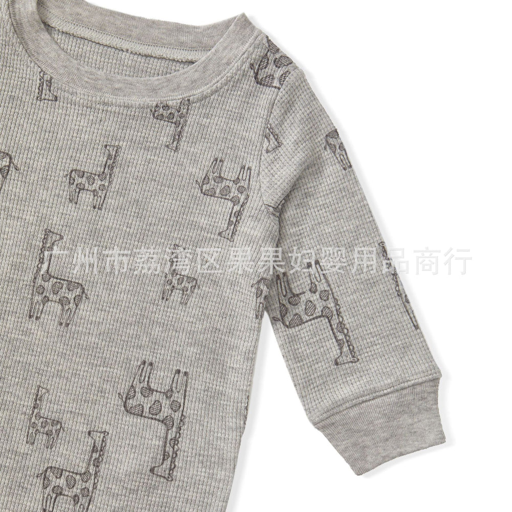 Export original baby clothes waffle grids infant baby clothes boy triangle khaki newborn bottom clothes