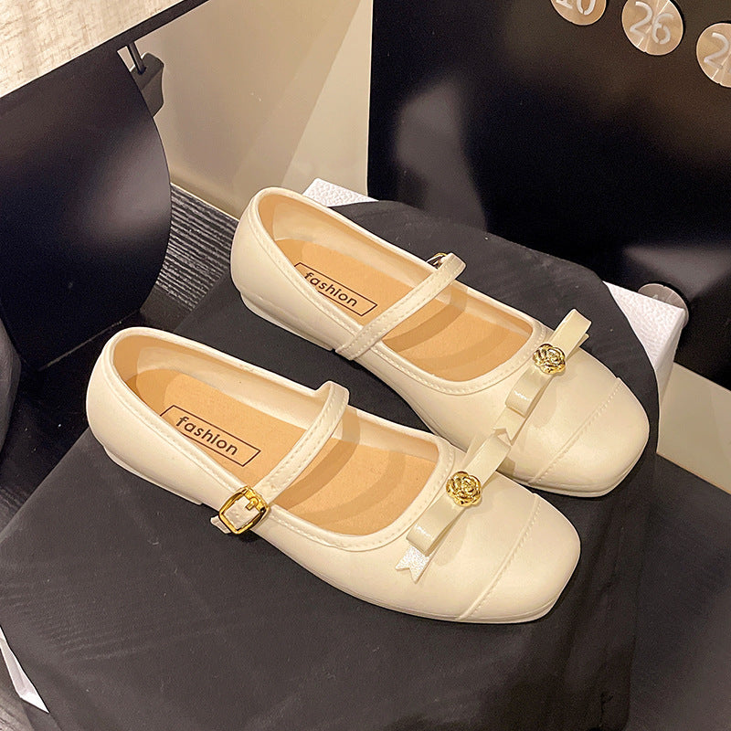 2026new arrival baotou flats women's square toe flats bowsclassy mary jane shoes all-inclusive fashion slippers