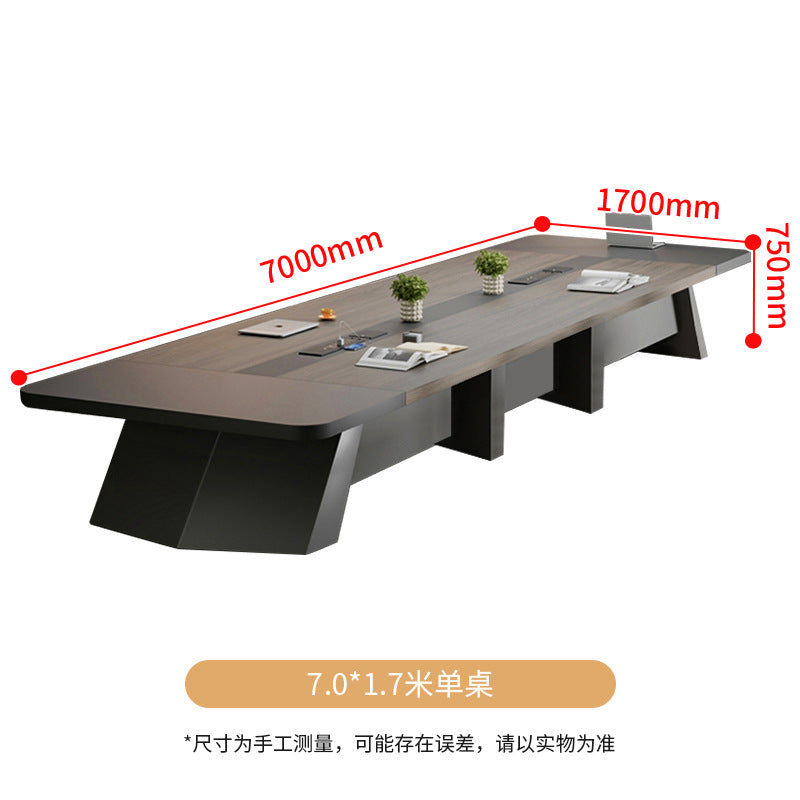 Saint-li conference table and chair set - minimalist conference room office desk, long table with rounded corners, large capacity for employee training
