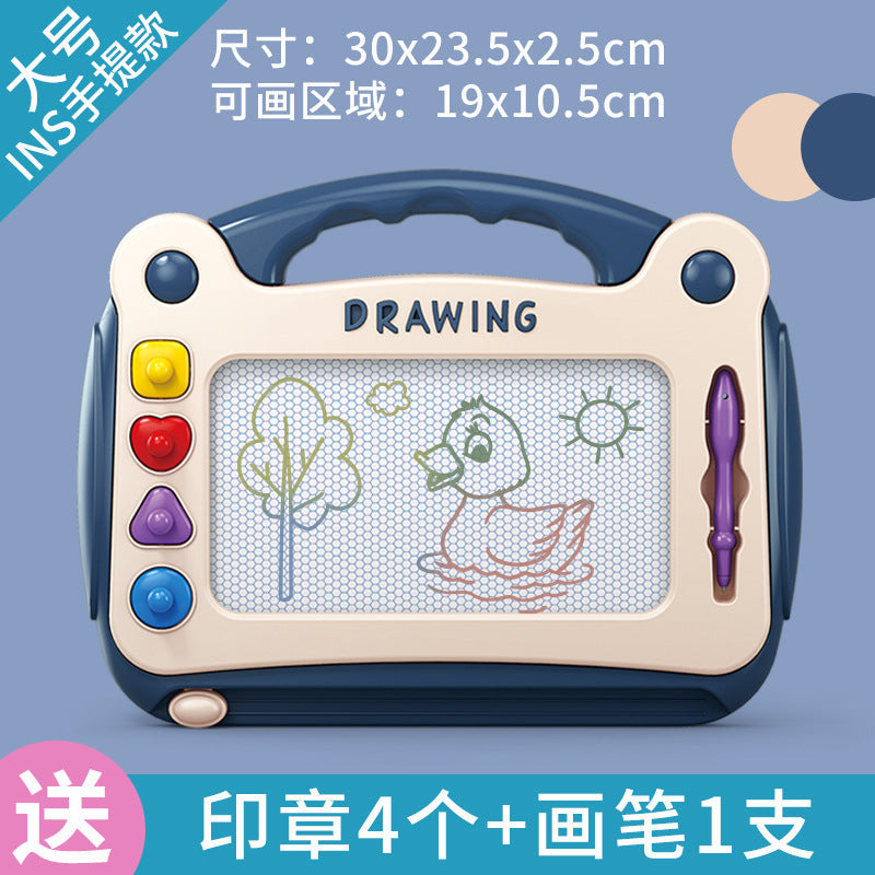Children's large magnetic drawing board table - reusable erasable doodle board - colorful early education toy for babies