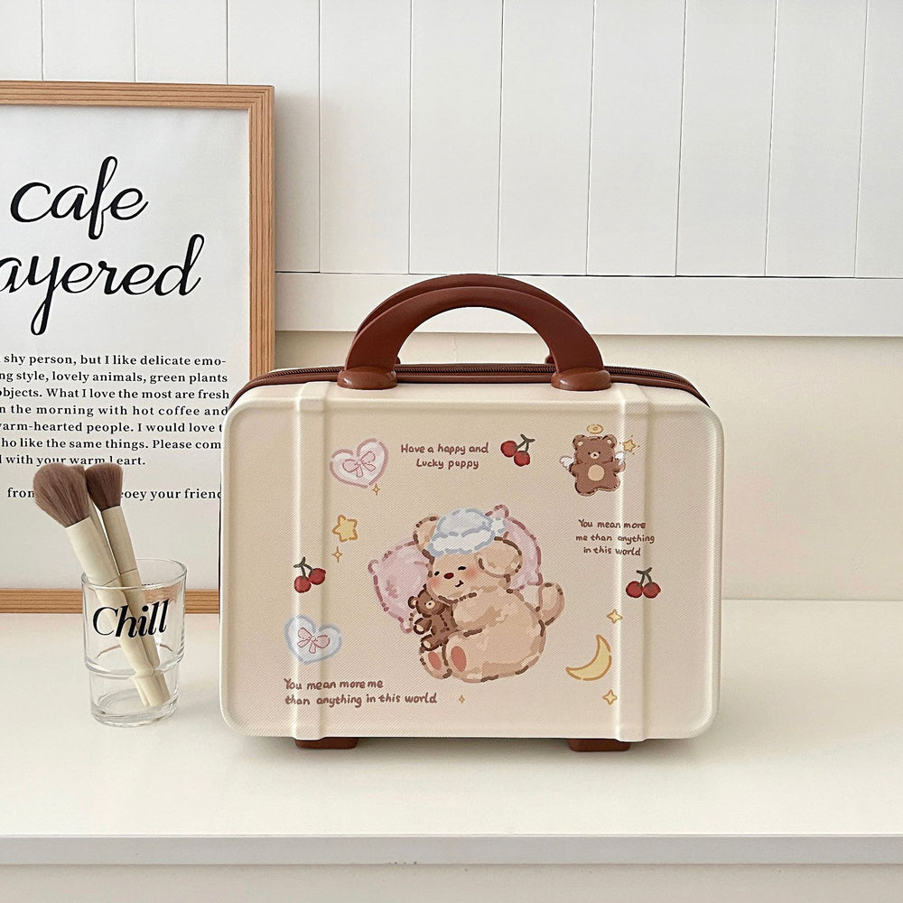 Mini luggage box pastoral style cosmetics storage travel satchel box portable storage box outing storage cosmetic bag