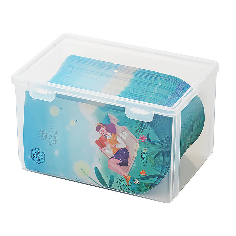 Japanese desktop storage box transparent skin care products cotton pad mask storage box dust-proof cosmetic storage box