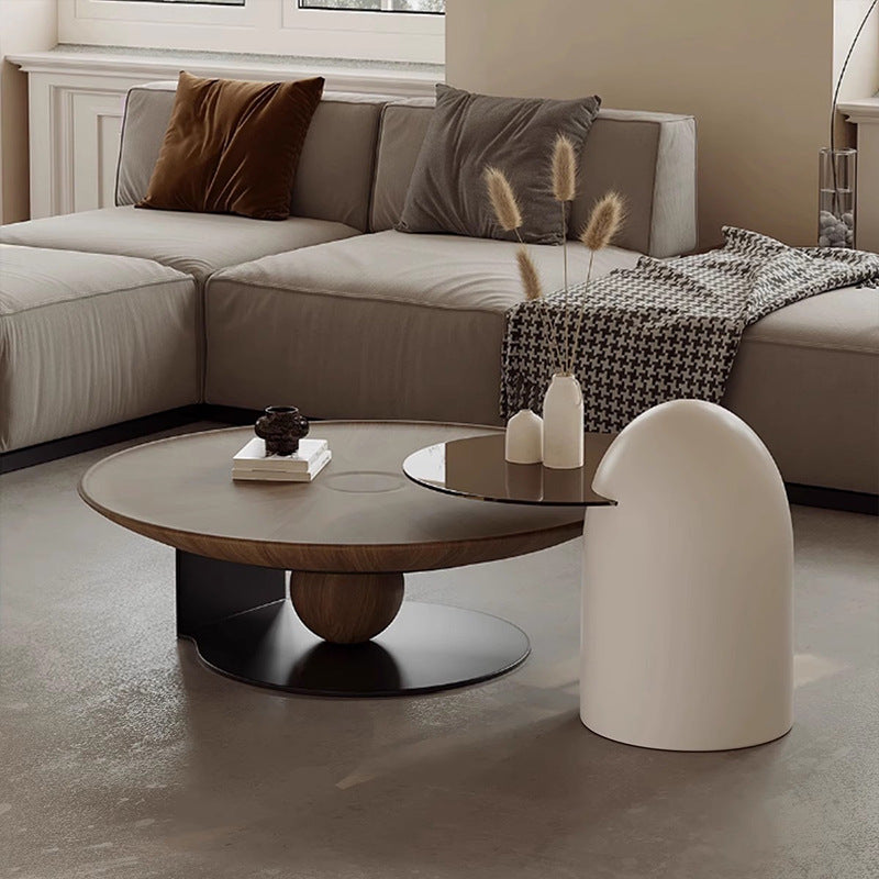 Source factory accessible luxuryclassy coffee table living room for home side table corner table combination round walnut coffee table