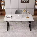 Luxury sintered stone computer desk - home office bedroom student study table - french cream style white desk