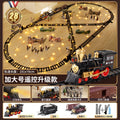 Electric train track car simulation retro steam train model kids high-speed rail toy boy's set gift