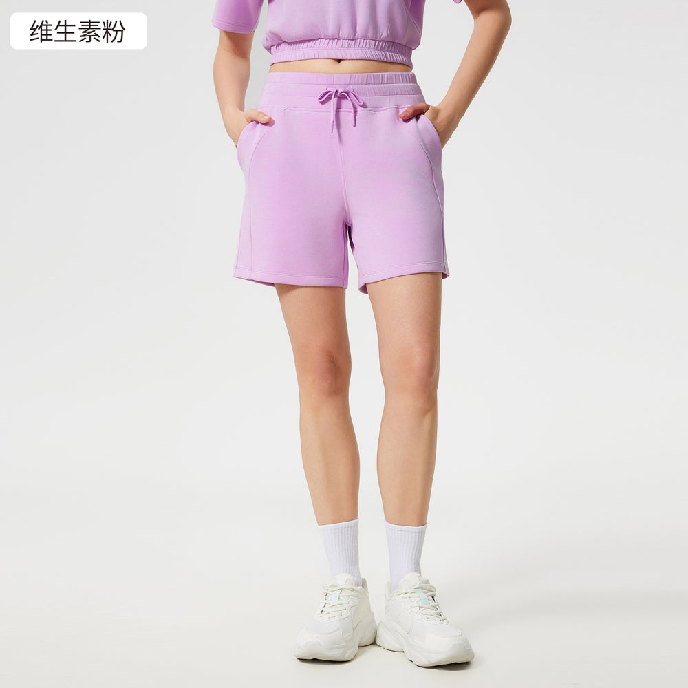 Women's casual activewear set: loose-fit breathable short-sleeve t-shirt & air layer shorts - perfect for yoga & workout