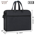 Large capacity office briefcase file bag conference document bag double-layer zipper file folder business bag with printing
