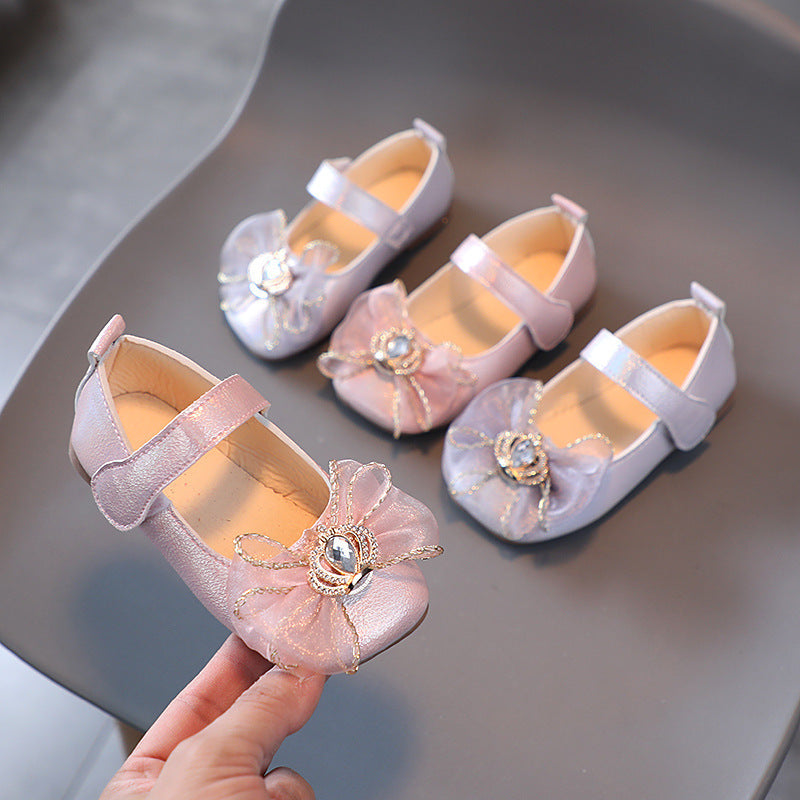 autumn new girls' princess shoes - stylish soft sole cute bowknot toddler & baby flats