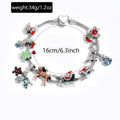 European and american christmas bracelet wholesale - cartoon snowman, reindeer, and hip-hop enamel charms - versatile christmas tree bracelet for men and women