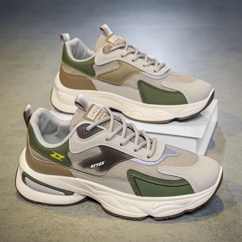 2025 men's winter breathable versatile anti-odor wear-resistant mesh athletic casual chunky sole dad shoes for teens