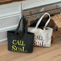 Casual and lazy style letterprintingsatchel bag koreanniche style polka dot canvas bag large capacity work clothing tote bag