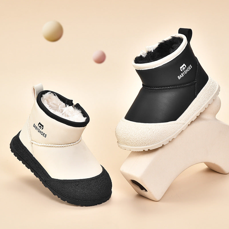 Toddler shoes men autumn winter baby cotton shoes fleece-lined large cotton 0 to 1-3 years old heattech baby girl shoes snow boots