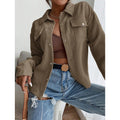 fashion  autumn new arrival casual retro lapel button loose corduroy jacket outwear