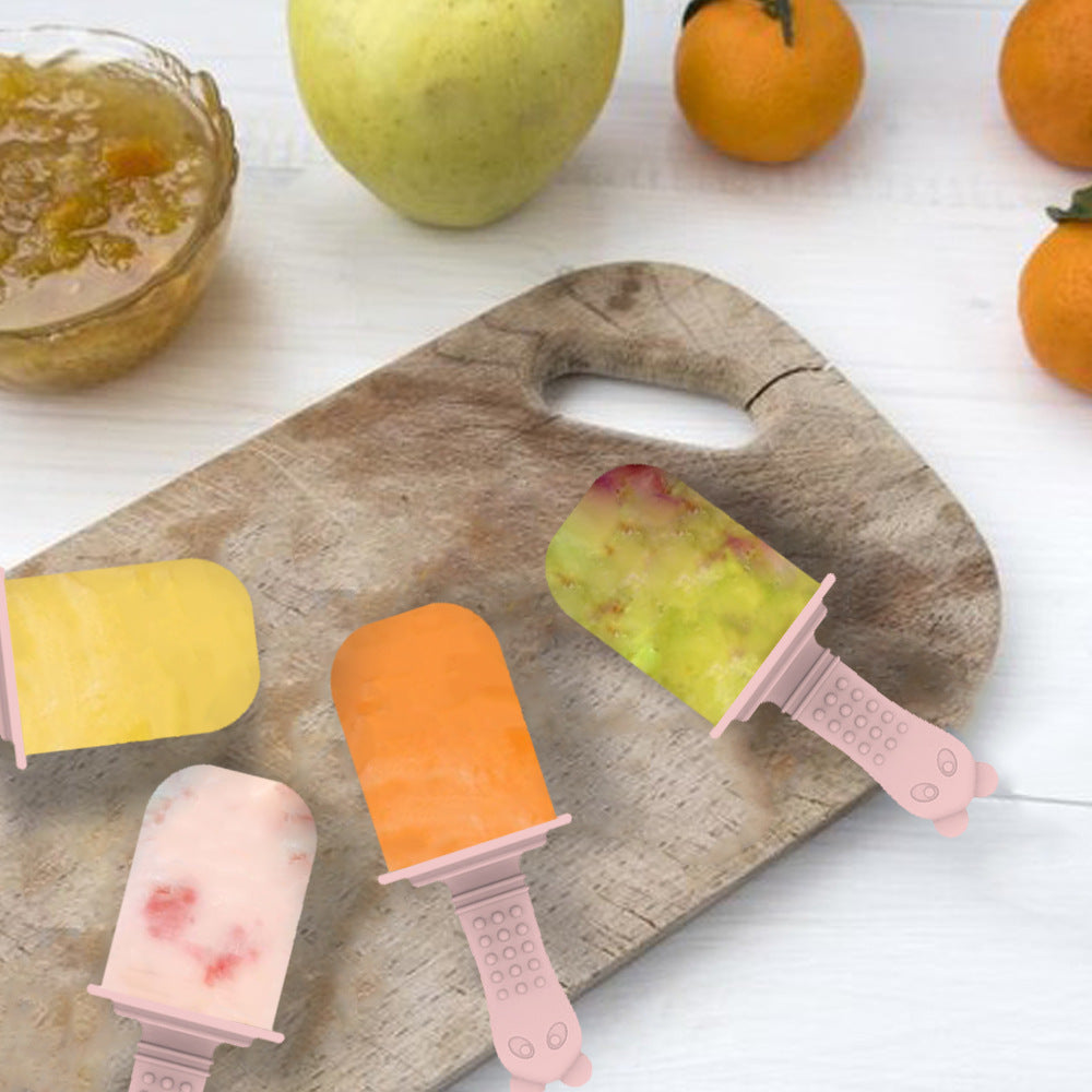 Baby feeding ice cream ice cream mold silicone baby food supplement can be chilled tooth glue complementary food bite music mold